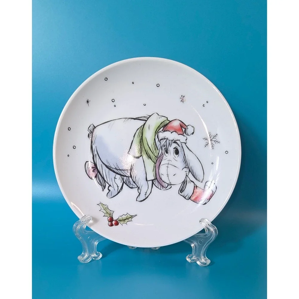 Disney Winnie the Pooh Christmas Dessert Plate Set 4pc Holiday